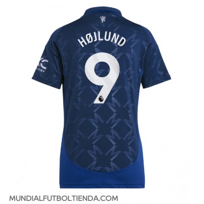 Camiseta Manchester United Rasmus Hojlund #9 Segunda Equipación Replica 2024-25 para mujer mangas cortas Camiseta Manchester United Rasmus Hojlund #9 Segunda Equipación Replica 2024-25 para mujer mangas cortas